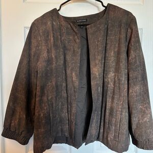 Eileen Fisher Women's Terra Silk Brown Bomber Jacket - Size L